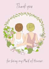 Cute Thank You Card - Maid of Honour created by Doodle Keg