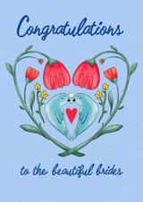Congratulations Lesbian LGBT Wedding Engagement Card created by Artful Orange