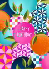 Pretty Birthday Card - Summer Print - Oranges created by Poppy & Mabel