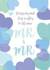 Fun colourful heart Wedding card for Mr and Mr tying the knot this season. created by DECKLED EDGE LTD