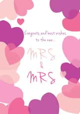 Fun love heart card for the happy female couple getting married created by DECKLED EDGE LTD