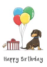 Cute Birthday Card - Dachshund/Sausage Dog created by Lucy Driver