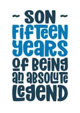 Son 15th Birthday Card - Absolute Legend created by Waffle & Faff