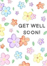 Pretty Get Well Card - Pastel Flowers created by The Dew Drop Designs