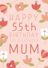 Pretty Birthday Card - 55th - Mum created by Juniper and Rose Studio