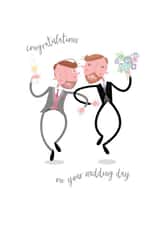 Cute Wedding Card - Gay Couple - Congratulations created by Pink Pig