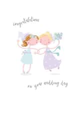 Cute Wedding Card - Lesbian Couple - Congratulations created by Pink Pig