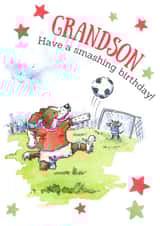 Traditional Birthday Card - Football - Grandson created by Kate Garrett