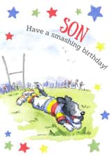 Traditional Birthday Card - Rugby - Son created by Kate Garrett