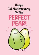 Cute Anniversary Card - Perfect Pear - 1st created by Twisted Haggis