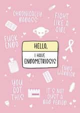 Endometriosis Card -  Chronic Illness Endo Warrior Positivity Card created by Lola