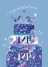 Cute Wedding Card - Mr & Mr - Cake and Birds created by Pink Pig