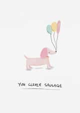 Cute Congratulations Card - Clever Sausage created by Sweetlove Press
