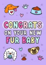 Congratulations Card for your Dog - New Fur Baby created by Danika Draws