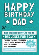 Funny Birthday Card - Dad Joke Voucher - Coupon created by AbiGoLucky
