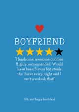 Funny Boyfriend Birthday Card for the Duvet Stealer of the House. created by Cheeky Card Co