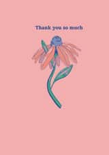 Cute thank you card - send a sweet thanks with this cute flower design created by Alice's Illustrations