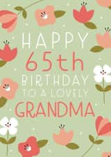 Pretty Birthday Card - 65th - Grandma created by Juniper and Rose Studio
