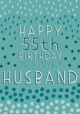 Pretty Birthday Card - 55th - Husband created by Juniper and Rose Studio