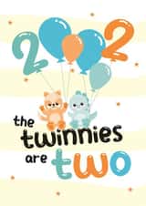 Cute Birthday Card - Twins - 2nd created by Rulu