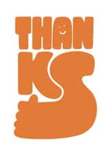 Cute Thank You Card - Thanks - Thumbs Up created by Paula Hirst