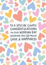 Cute Wedding Day Card - Special Couple - Hearts - Love created by Fliss Muir