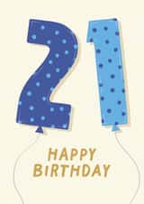 Cute Birthday Card - 21st - For Him created by Pixie Studio
