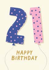 Cute Birthday Card - 21st - For Her created by Pixie Studio