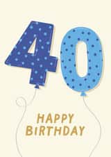 Cute Birthday Card - 40th - For Him created by Pixie Studio