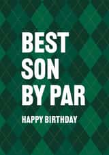 Heartfelt Birthday Card - Best Son By Par - Golf created by Yay Days