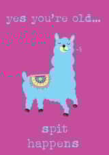 Funny Llama - Spit Happens Birthday Card created by Hey Lyla Designs
