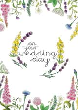 Floral Wedding Card for Botanical Theme - The Happy Couple - On Your Wedding Day created by Vicky Kuhn