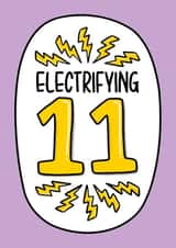 Cute Birthday Card - Electrifying 11th created by TeePee Creations