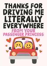 Funny Anniversary Card - Passenger Princess created by Studio Doodles