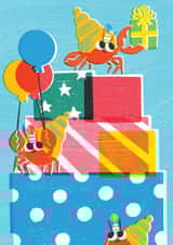 Cute Birthday Card - Hermit Crab Party created by Samantha Kay Davies Illustration