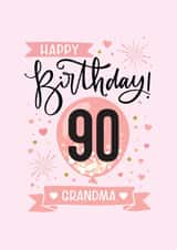 Classic Birthday Card - 90th - For Grandma created by Little Red Cherry