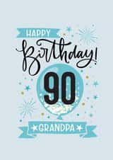 Classic Birthday Card - 90th - For Grandad created by Little Red Cherry