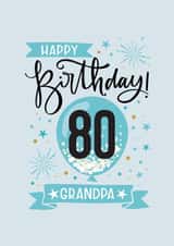 Classic Birthday Card - 80th - For Grandad created by Little Red Cherry
