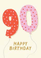 Cute Birthday Card - 90th - For Her created by Pixie Studio