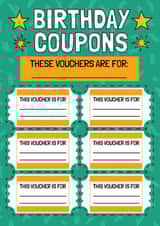 Fun Birthday Card - Personalised Coupons created by AbiGoLucky