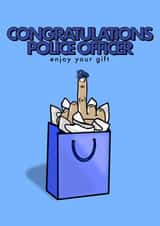 Rude New Job Card - Police Officer - Middle Finger Gift Bag created by fyou cards