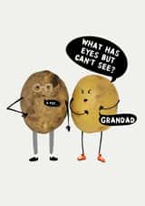 Funny Birthday Card - Grandad - Potatos created by Ginger Peach Design