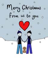 LGBTQ+ Christmas card from us and dog created by RaeCreates2021