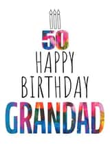 50th Birthday Card For Grandad - Birthday Cake - Abstract Art created by size3art