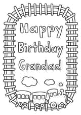 Grandad Birthday Train Card to colour from grandchild created by Fantastical Fun Shop