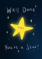Cute well done & congrats card for anyone - Well done, you’re a star! created by Lauren Henderson