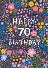 Pretty Birthday Card - Floral 70th created by Pear Tree Press