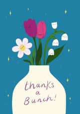 Cute thank you card - Vase of flowers - thanks a bunch! created by Lauren Henderson