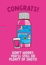 Funny congratulations card for expecting parents - Heartburn shot glass created by @thats.canny