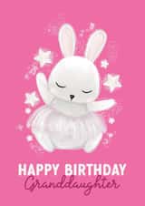 Cute Birthday Card for Granddaughter - Dancing Ballet Bunny created by Wiggle and Wonder